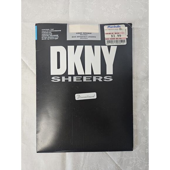 New 1997 DKNY SHEERS Light Opaque Pantyhose Microfiber Control Top Medium - Picture 1 of 5